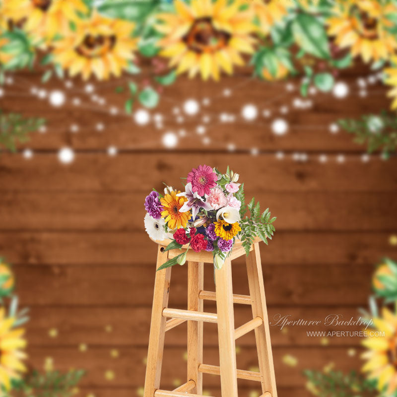 Deep Grain Wall Yellow Flower Backdrop For Photos
