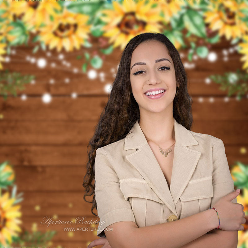 Deep Grain Wall Yellow Flower Backdrop For Photos