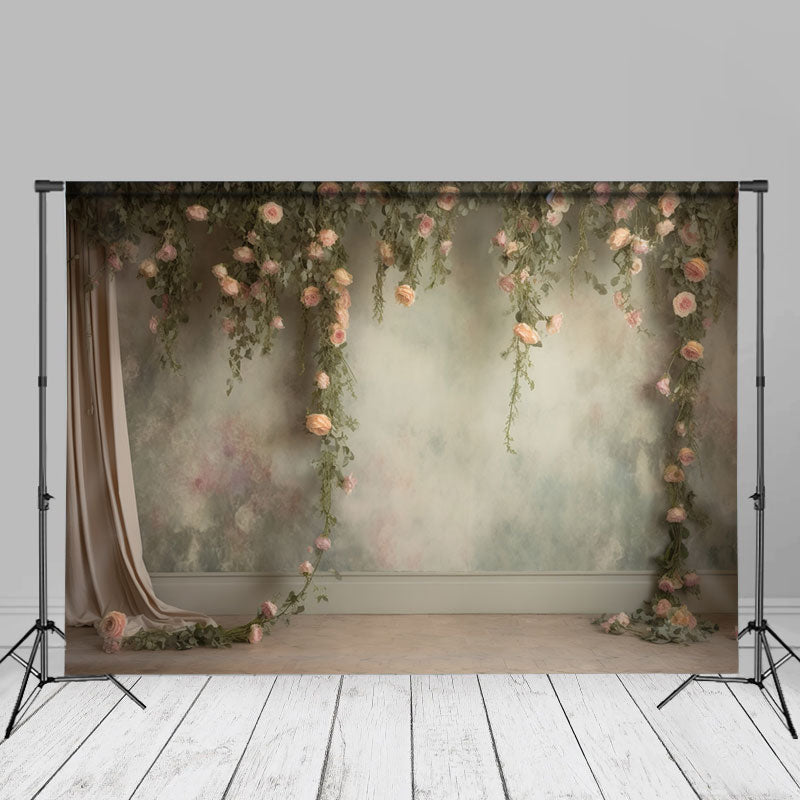 Classic Pink Rose Portrait Backdrop For Photography