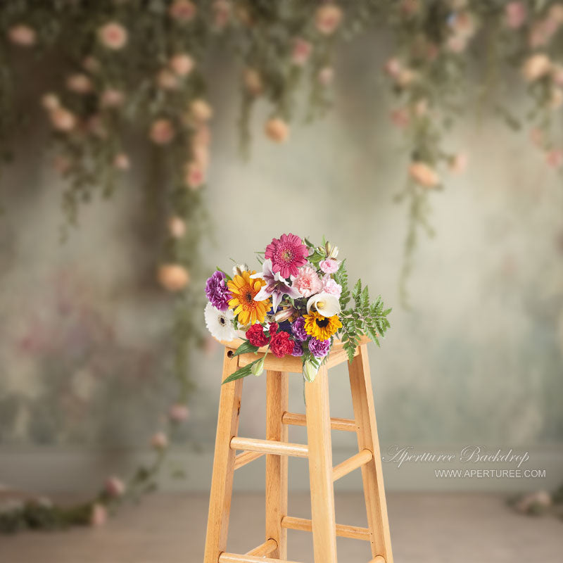 Classic Pink Rose Portrait Backdrop For Photography