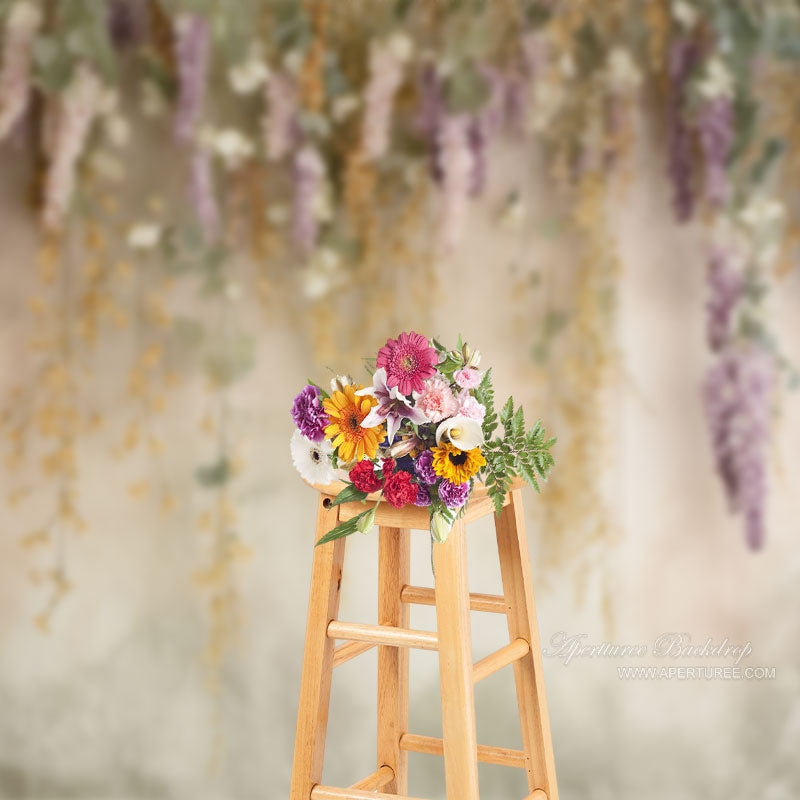 Floral Abstract Wall Photo Booth Backdrop For Studio