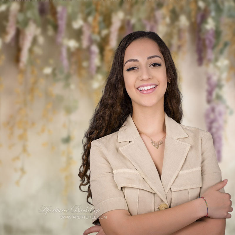 Floral Abstract Wall Photo Booth Backdrop For Studio