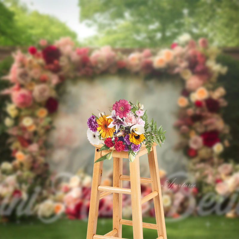 Greenery Floral Canvas Romantic Photography Backdrop