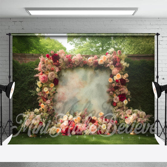 Greenery Floral Canvas Romantic Photography Backdrop